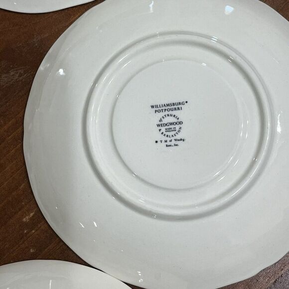 Wedgwood Williamsburg Potpourri 5 Piece Tea/Coffee Saucer Plate - Picture 11 of 12